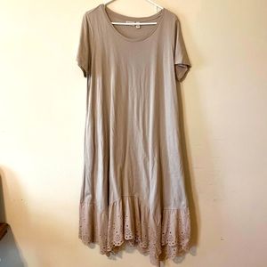 LOGO by Lori Goldstein beige maxi dress